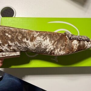 Sam Edelman Janina Prosecco Velvet Jeweled Pointed Toe Flat - Prosecco